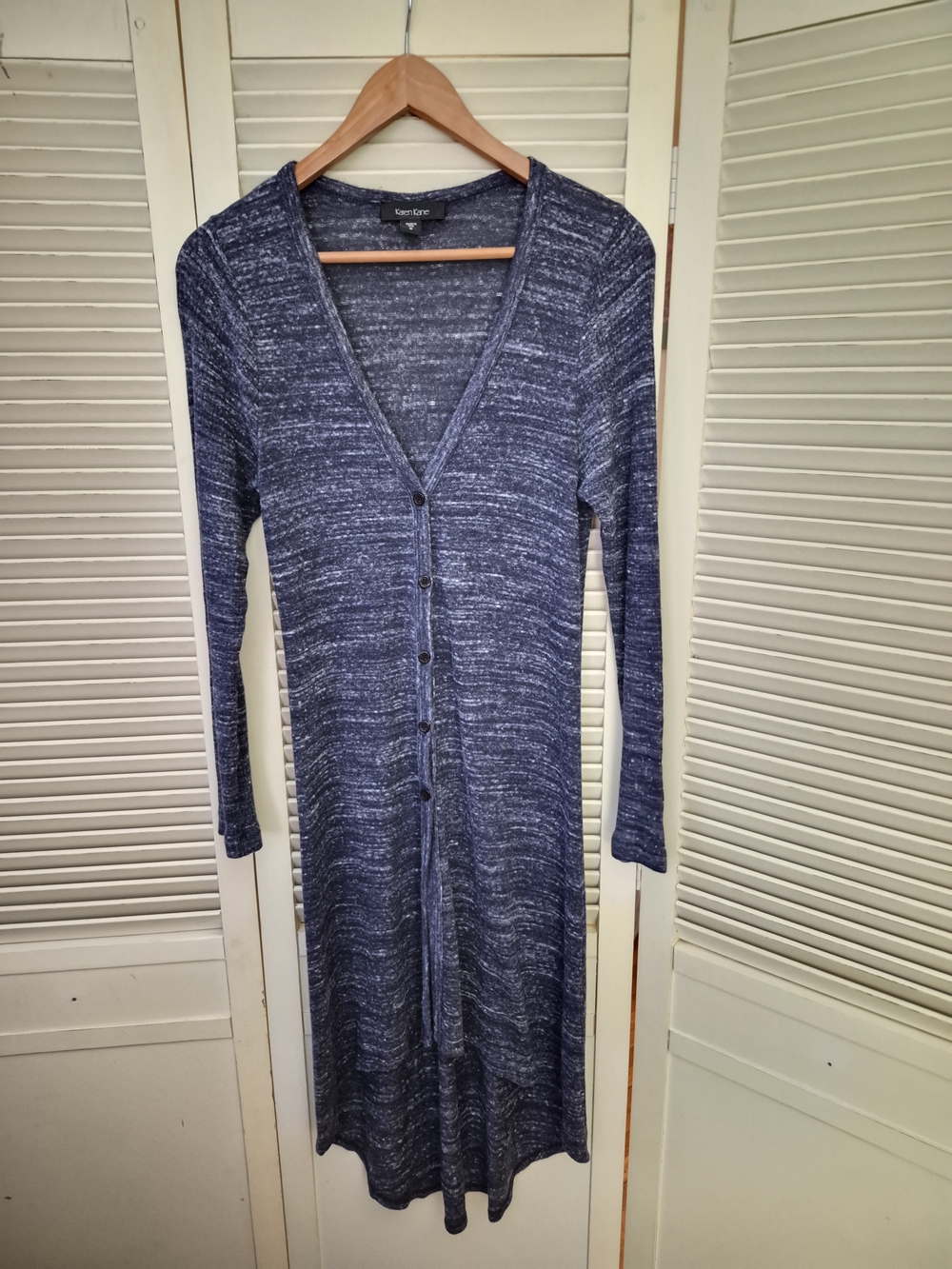 Karen Kane Stretch Knit Button Down Duster Size Small